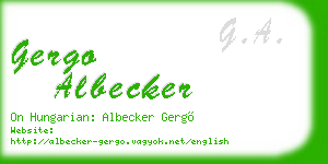 gergo albecker business card